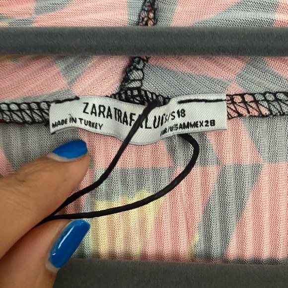 ZARA Geometric Floral Wrap Dress - Picture 8 of 15